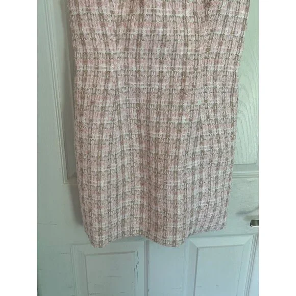 Rumored Pink Tweed Sleeveless Mini Dress Size 4 NWT - Picture 3 of 8